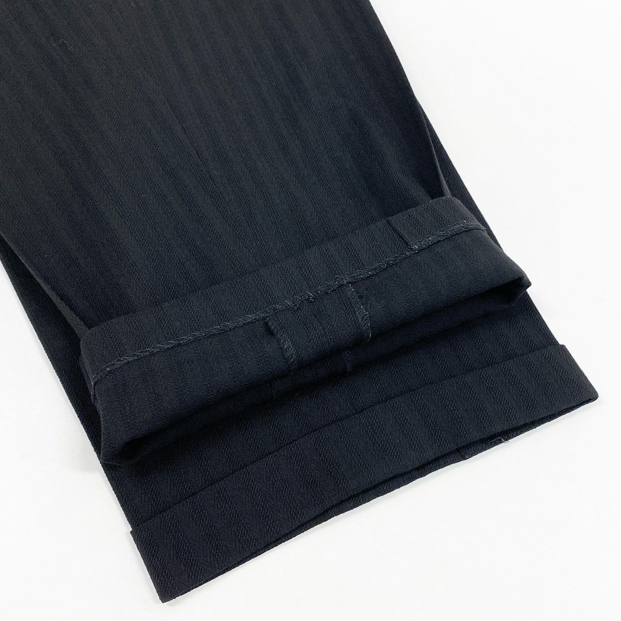 56k27 MEN`S TENORAS メンズティノラス CALZTURE UOMO セットアップスーツ 3ピース スリーピース ダブルブレスト ストライプ柄 メンズ 紳士服 大きいサイズ XL ブラック ウール100％o07t