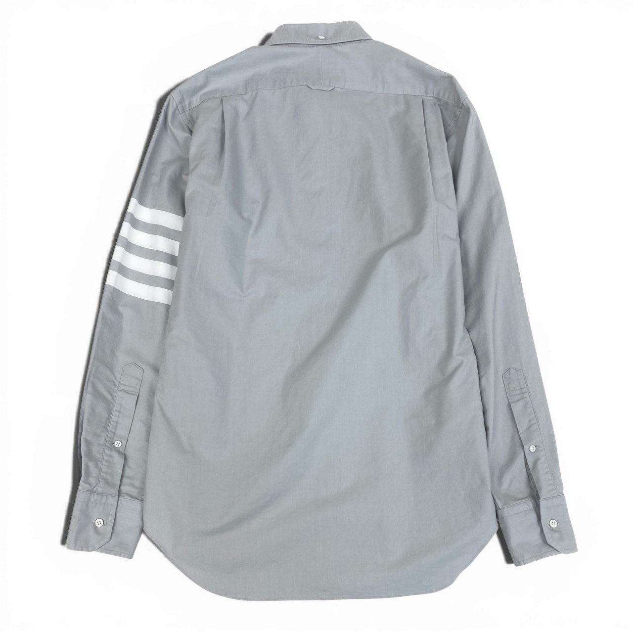 63a30 THOM BROWNE トムブラン 4BARストライプ 長袖シャツ ロングスリーブ 2 グレー コットン メンズo07t
