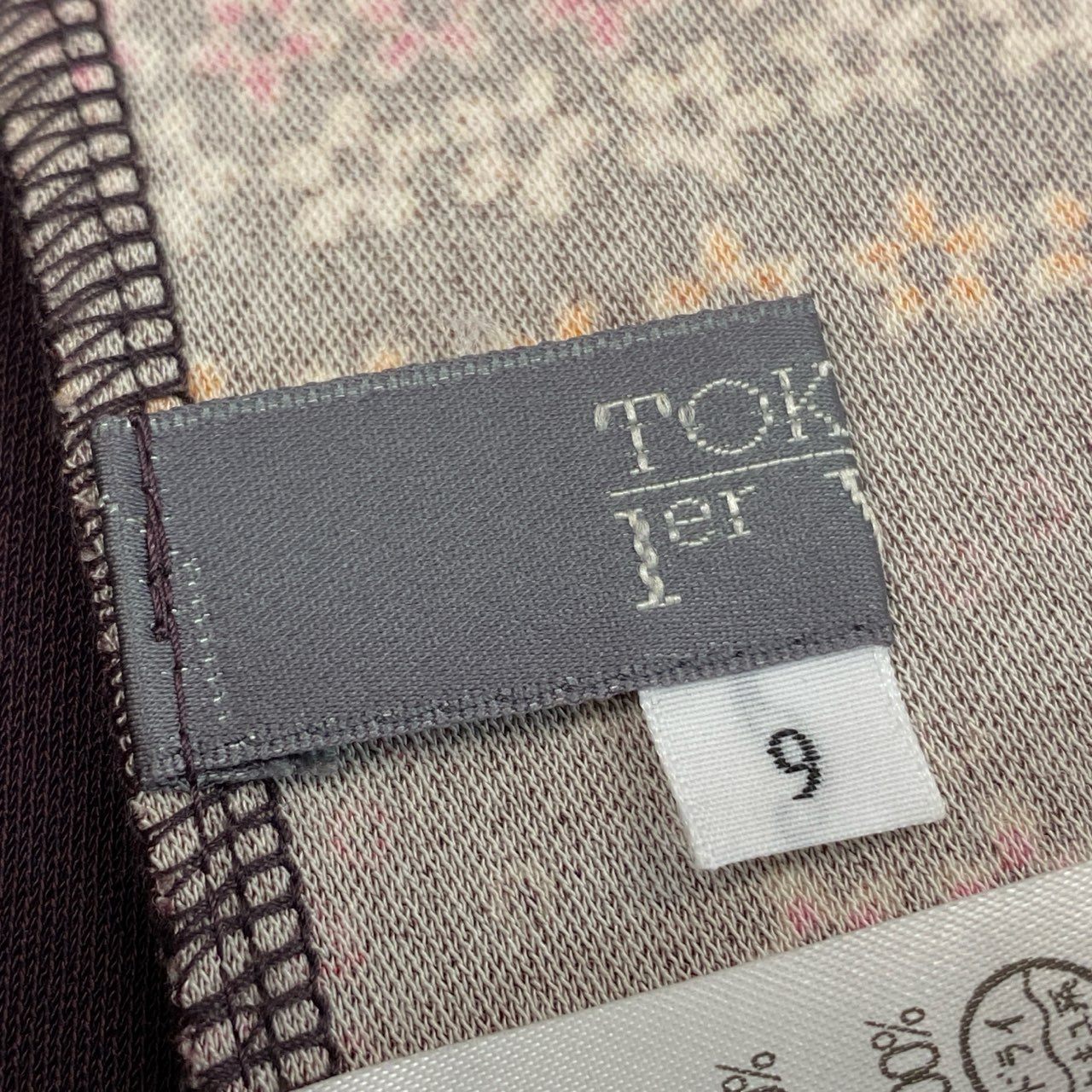45k26 《美品》 TOKUKO 1er VOL トクコプルミエヴォル ノーカラー 長袖カーディガン 羽織 花柄プリント レディース 女性用 9 パープルu02t