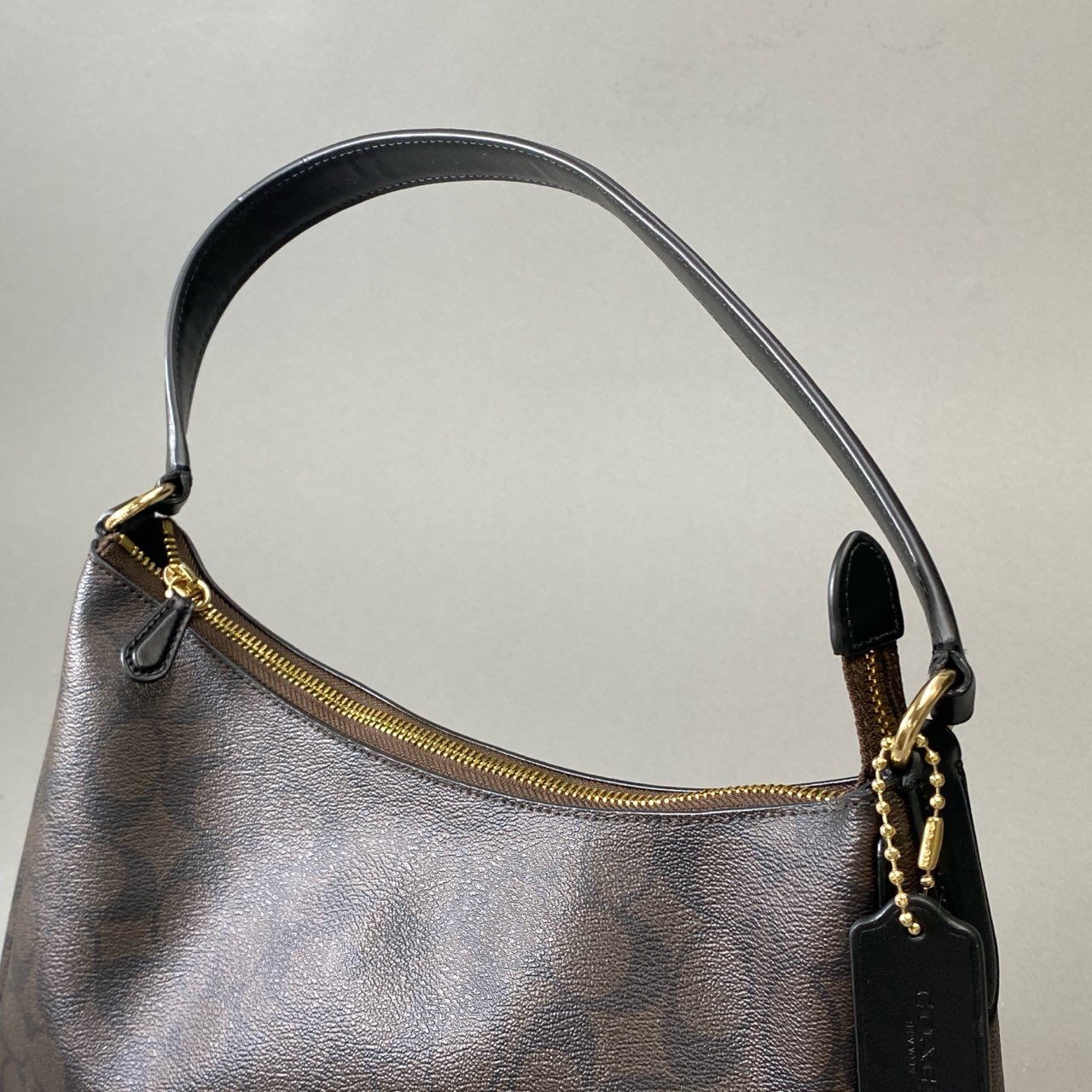 Bj3 《美品》 COACH コーチ ワンハンドル シグネチャー ワンショルダーバッグ F29209 ブラウン 肩掛け 鞄 カバンt18r