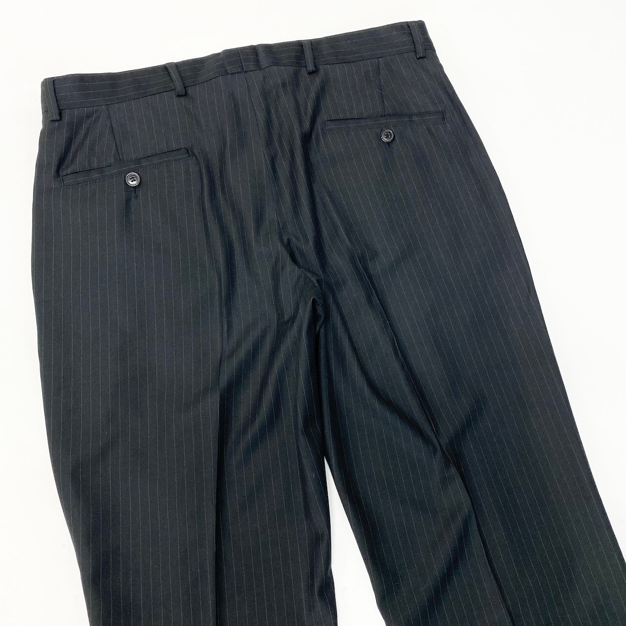 56e12 EMPORIO ARMANI エンポリオアルマーニ JOSH LINE セットアップスーツ シングル 2B ストライプ柄 ビジネス サイズ50 ブラック メンズ 紳士服u02t