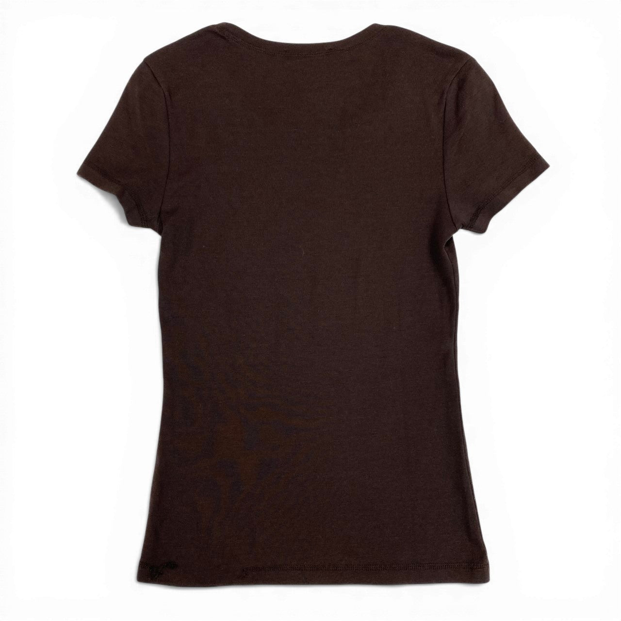 Ic27 CELINE セリーヌ ロゴプリントTシャツ 半袖Tシャツ ストレッチ素材 トップス Sサイズ ブラウン コットン100％ レディース 女性用u02t