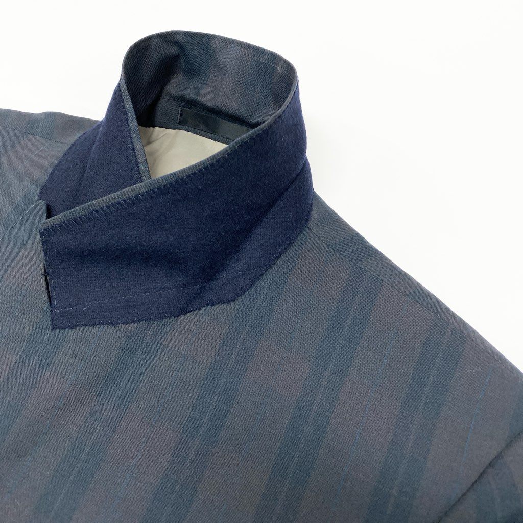 16a27 Burberrys バーバリーズ ダブルブレスト テーラードジャケット ブレザー 金ボタン チェック柄 90-78-165 A4 ネイビー系 ウール100％ メンズ 男性用o07t