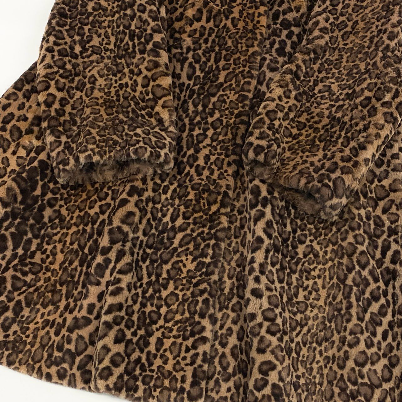 23a21 EMBA エンバ レオパード染め シェアードミンク ロングコート サイズF 茶系 本毛皮 Leopard Print Mink Fur Coatt18r