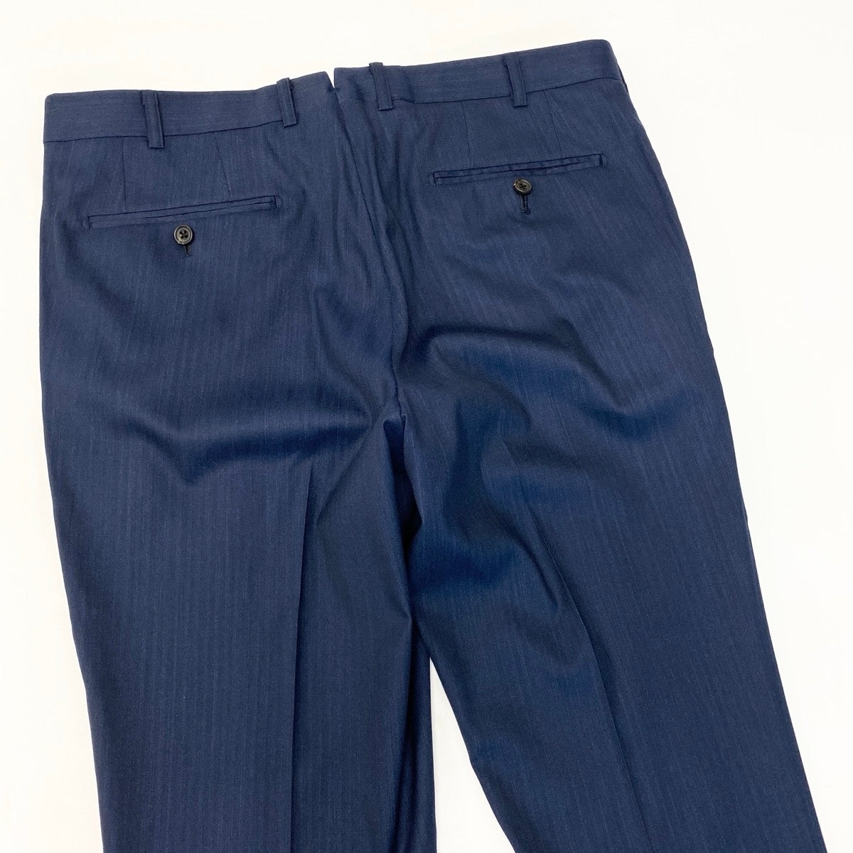 36e27 【美品】 azabu tailor 麻布テーラー Loro Piana ロロピアーナ生地 セットアップ オーダースーツ シングル 2B XLサイズ ネイビー メンズ 紳士服u02t