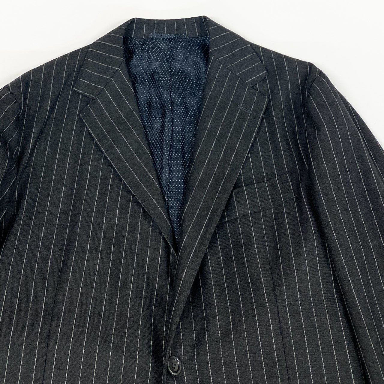 6L17 Stile Latino スティレラティーノ スーツセットアップ テーラードジャケット スラックス ストライプ 52サイズ グレー メンズo07t