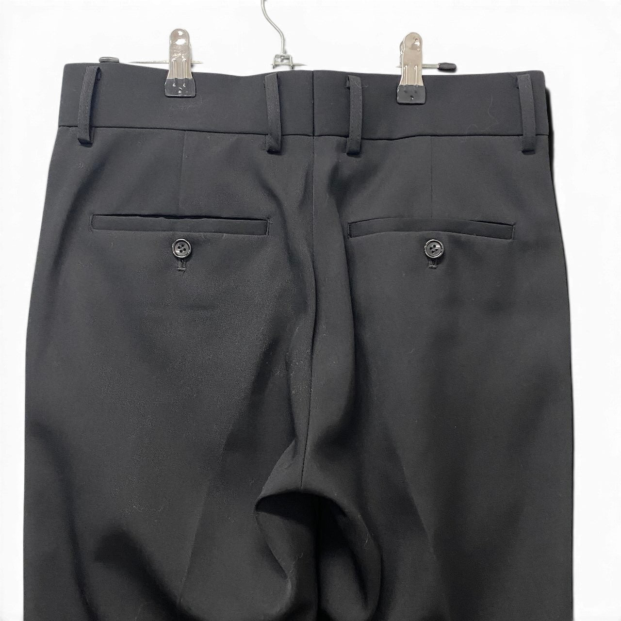 6g18 YUKI HASHIMOTO ユキハシモト 21ss SLIM TROUSERS  スラックスパンツ テーパードパンツ 211-01-0206 サイズ44 ブラック メンズu02t