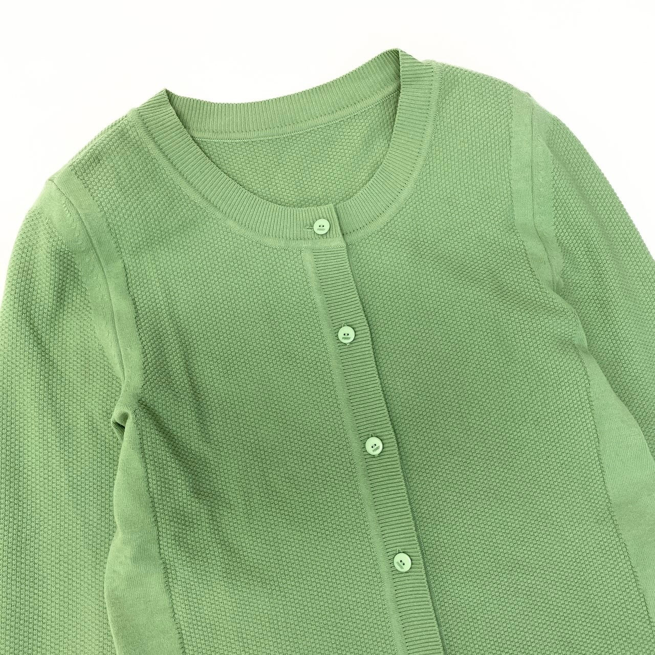 76d9 FOXEY フォクシー クリスピー ニットカーディガン ロングスリーブ 40843 サイズ40 グリーン系 レディース 女性用o07t