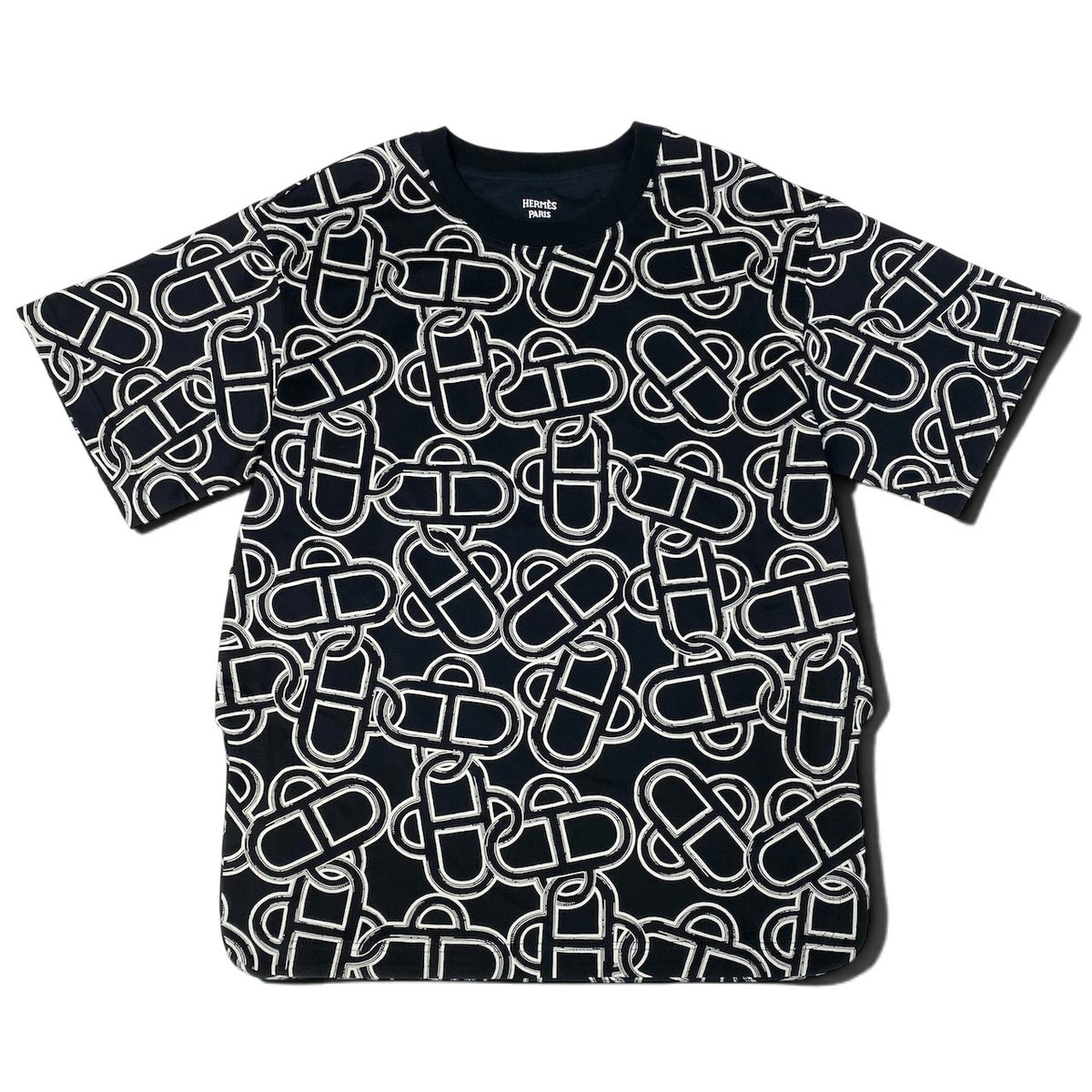 j29 【新品保管品】HERMES 2026年 マキシTシャツ マイヨンエケストル トップス 6H4625DG 34サイズ ブラック コットン100％ メンズ 男性用k02i