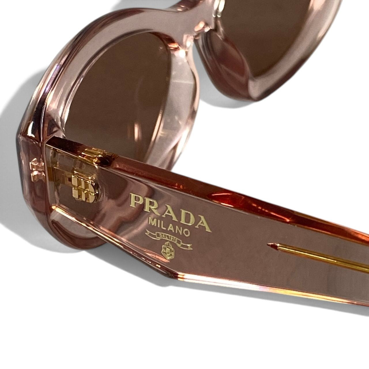 h12【美品】PRADA オーバルフレーム キャットアイ サングラス SPR 26Z 55□16 19Q-10D ピンク レディース 女性用k02i