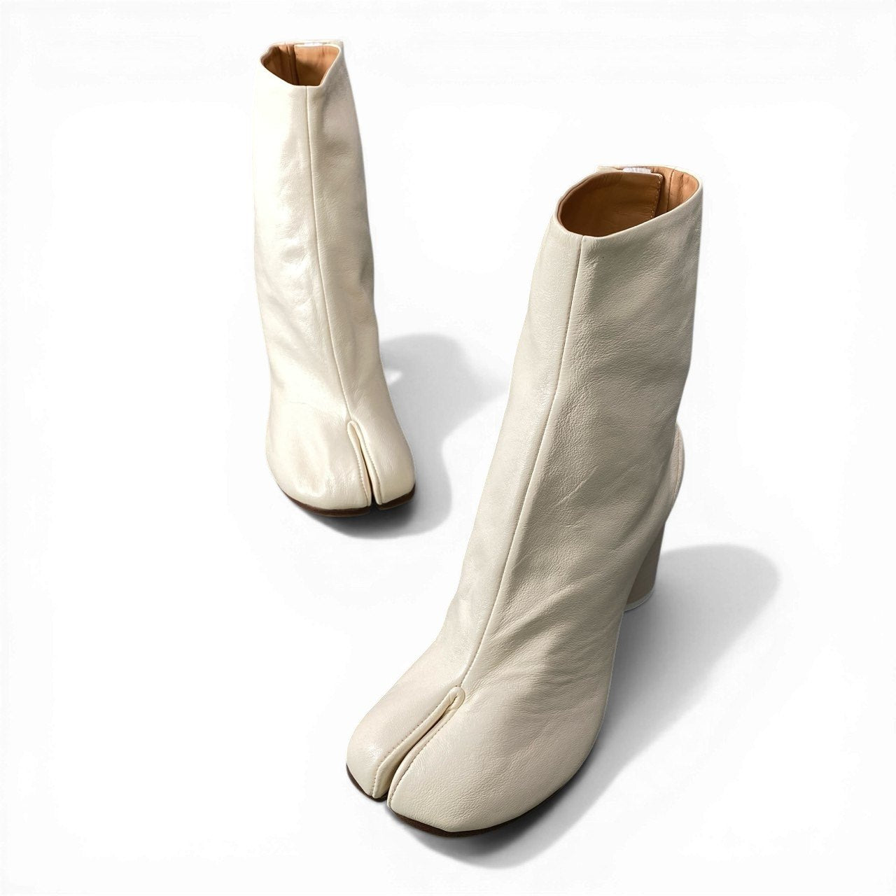 Maison Margiela メゾンマルジェラ 足袋ブーツ タビブーツ サイズ37 1/2 クリーム レザー レディースta1