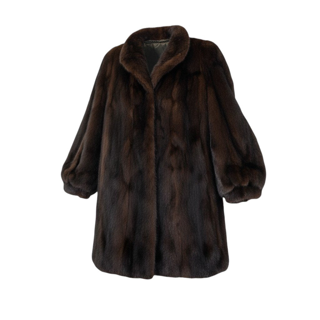 61i24 SAGA MINK サガミンク マホガニーミンク ロングコート サイズ11 ダークブラウン 最高級本毛皮 Mink Fur Long Coat リアルファーt18r