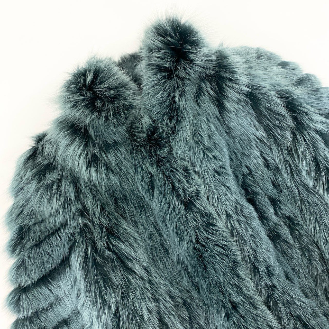 86j23 最高級毛皮 フォックスコート 毛皮コート ボリューム◎ レアカラー サイズ11 グリーン 染めフォックス レディースu02t