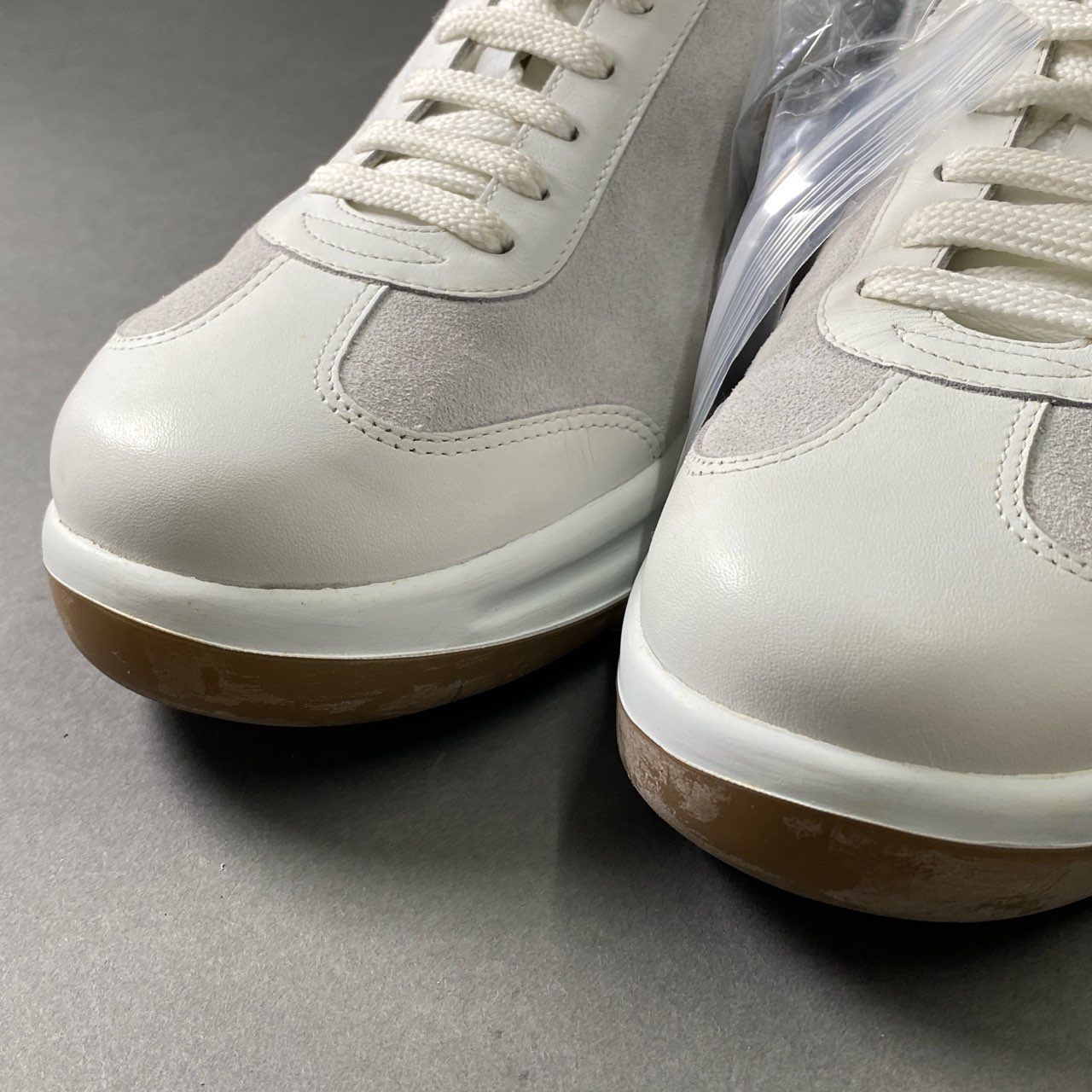 1f7 【美品】 LOUIS VUITTON ルイヴィトン ホワイトレザースニーカー 6 1/2 white leather スウェード イタリア製 シューズ 箱有