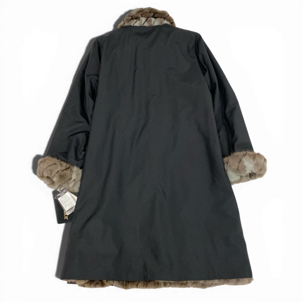 7b22《未使用品》 ロリスファー リバーシブル ロングコート サイズF 本毛皮 シルク ロシアンリス Fur Coat タグ付t18r