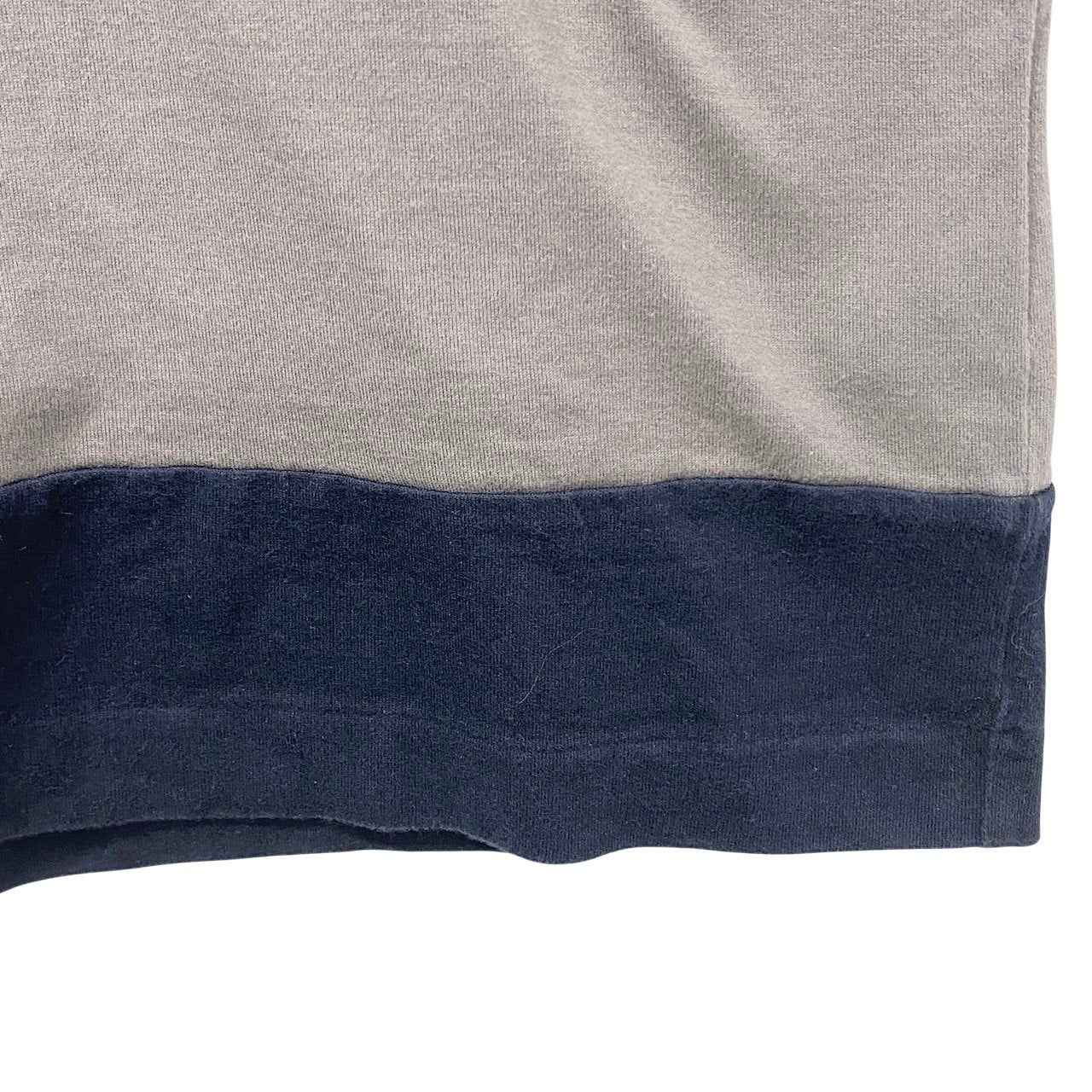 67e14 COMME des GARCONS HOMME DEUX コムデギャルソン オムドゥ 半袖Tシャツ コットンTシャツ バイカラー トップス 日本製 Lサイズ グレー ネイビー コットン100％ メンズ 男性用u02t