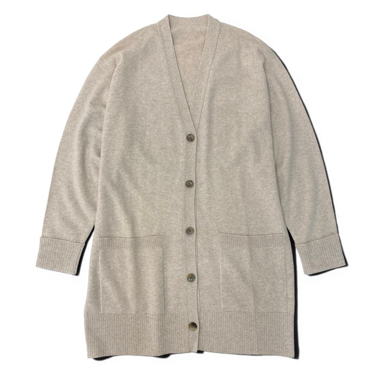 56e12【未使用保管品】 CHRISTIAN AUJARD クリスチャンオジャール カシミヤニットカーディガン ロングカーディガン サイズ9T ライトベージュ Cashmere100％ レディース 女性用u02t
