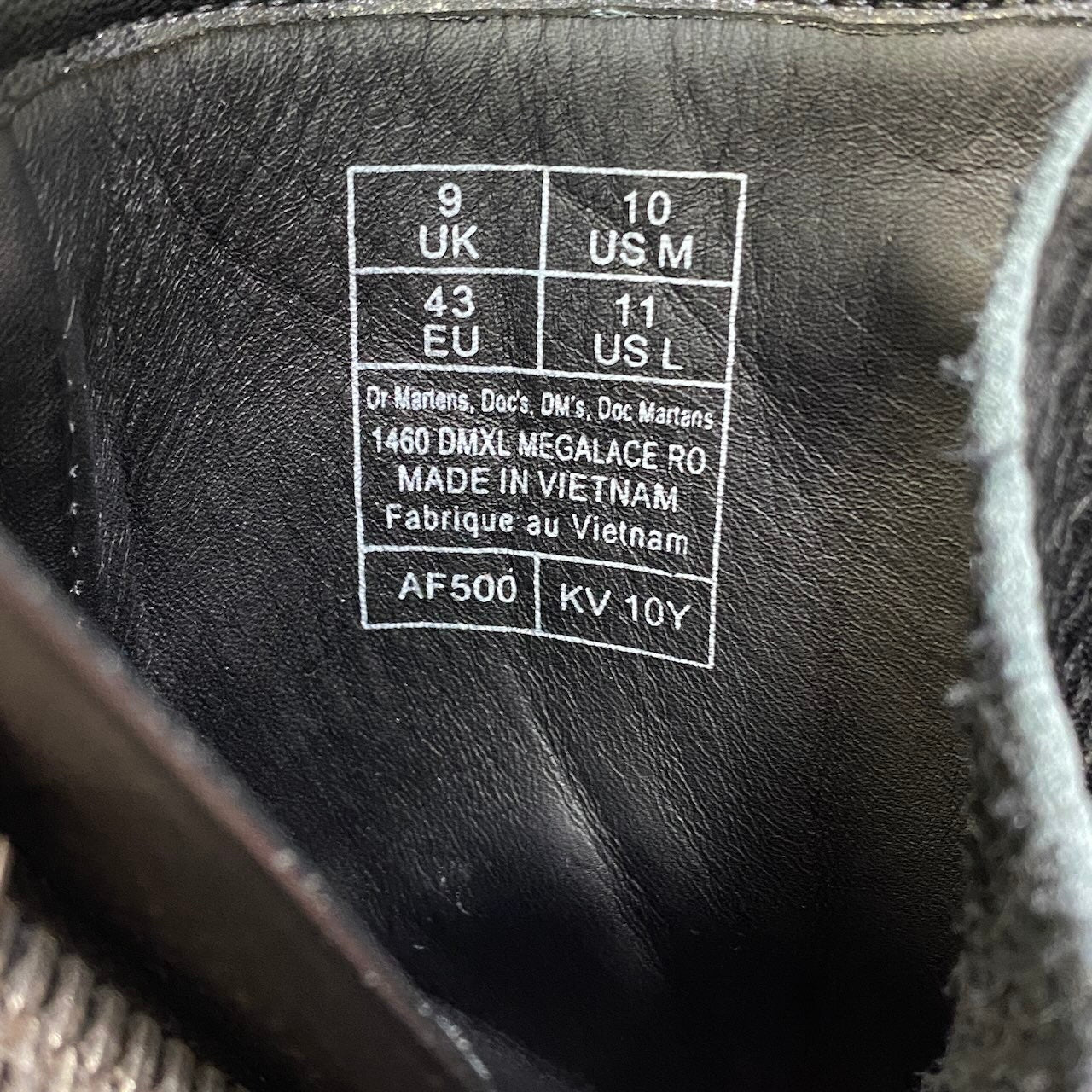 h29《未使用》 Rick Owens Dr.Martens リックオウエンス ドクターマーチン 1460 DMXL MEGA LACE BOOT 31752001 UK9 ブラック レザー メンズu02t