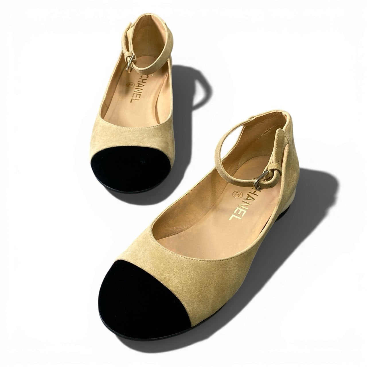 a5 CHANEL シャネル ココマーク パンプス  ラウンドトゥ アンクルストラップ 36C ベージュ レディース 女性用k02i