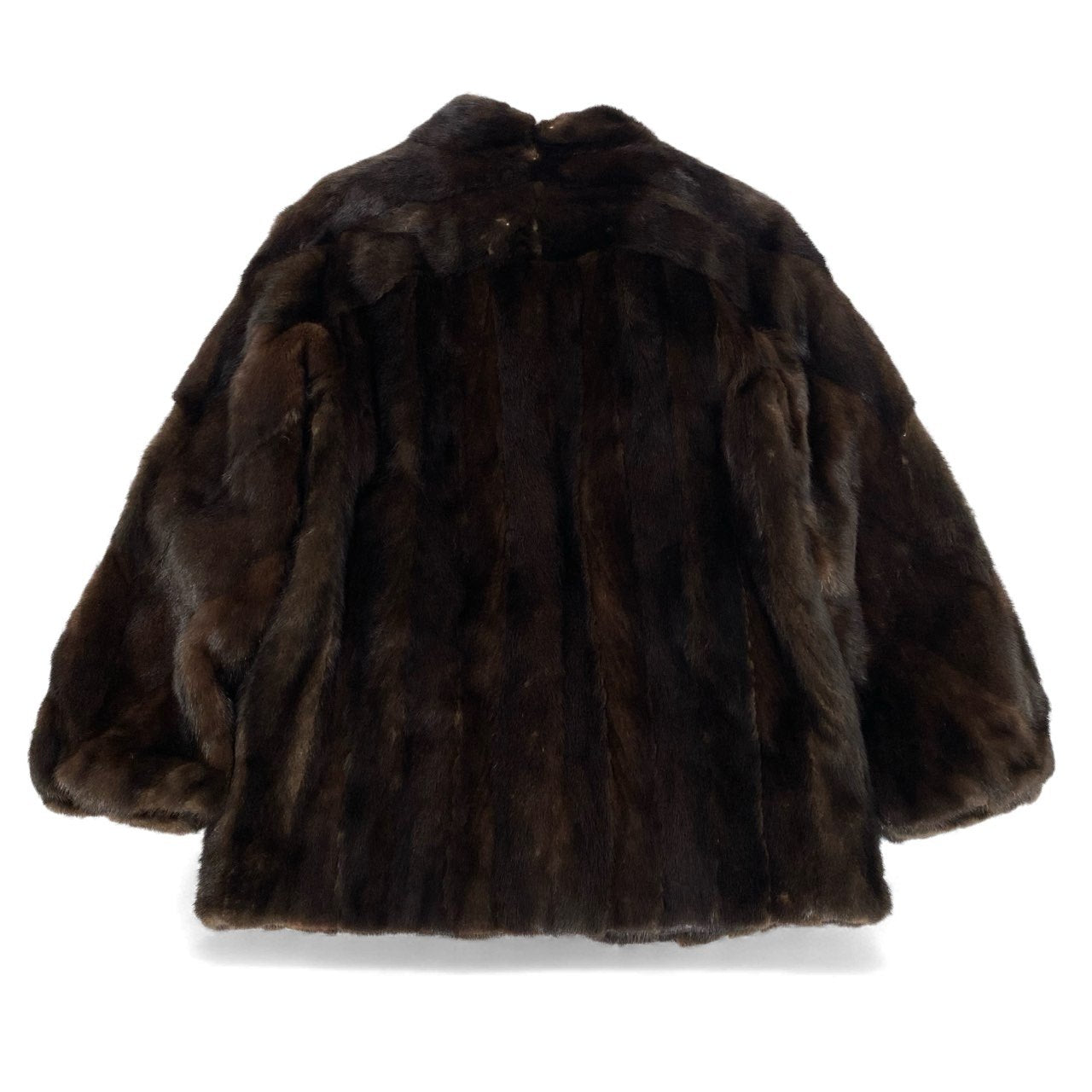 49L10 SAGA MINK サガミンク 銀サガ マホガニー 螺旋袖 ミンク ファーコート サイズ13号 ブラウン 本毛皮 MINK FUR ポケット有 希少デザインt18r