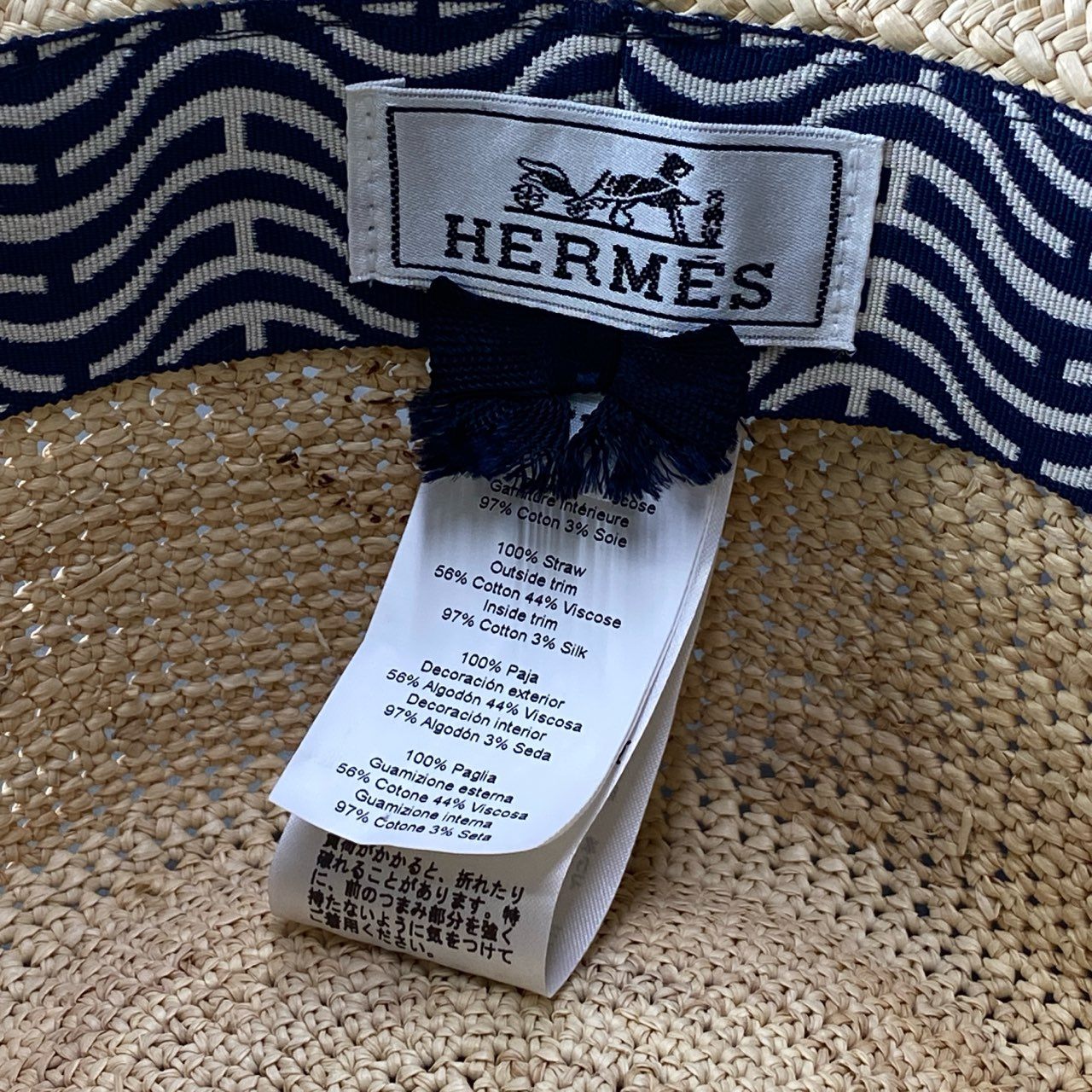 c17 【極美品】HERMES エルメス ギャラント ヴィサージュソレイユ パナマブリーサ パナマハット 麦わらハット サイズ57 アイボリー レディース
