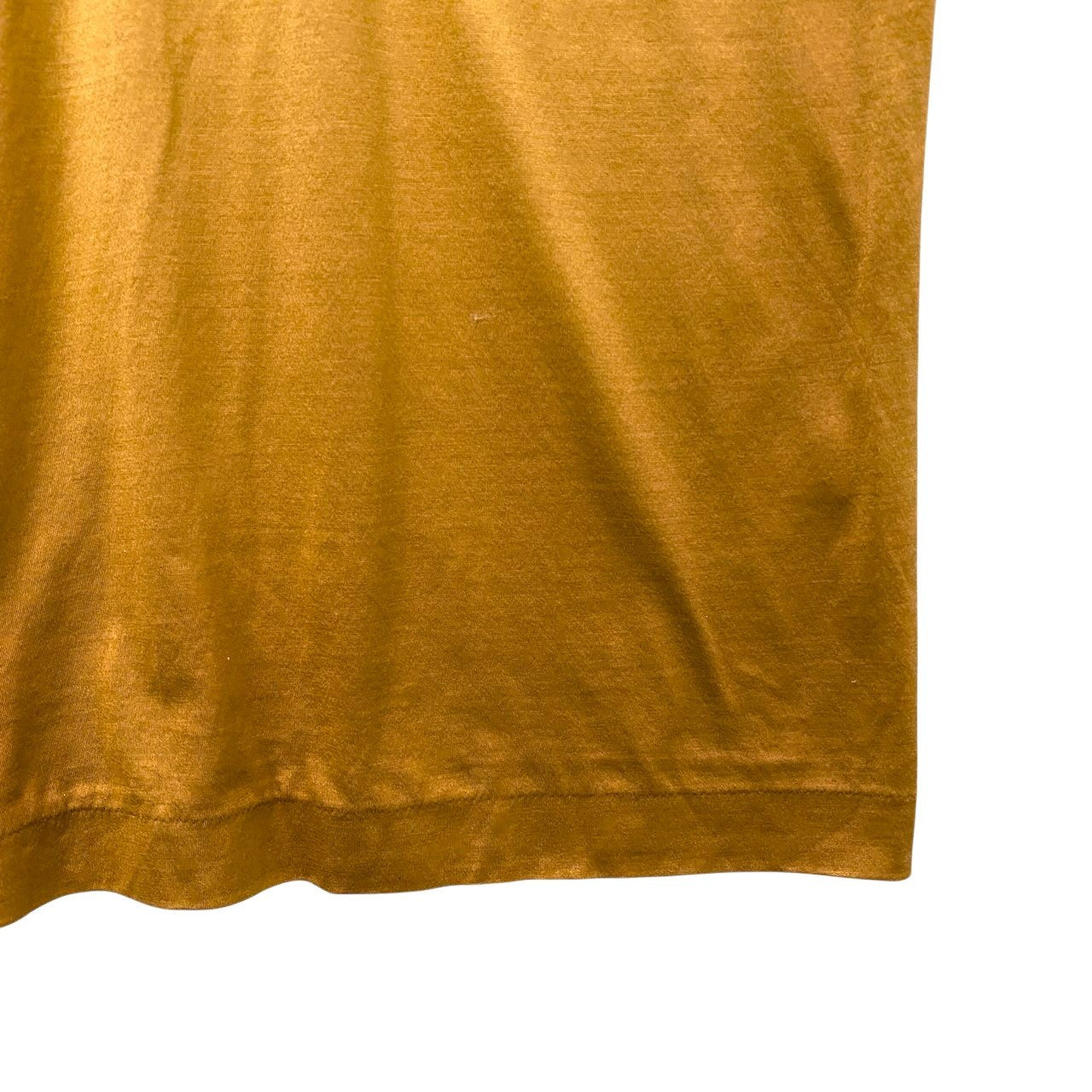 58g7 YVES SAINT LAURENT イヴサンローラン 半袖ポロシャツ ロゴ刺繍 トップス サイズM マスタードイエロー コットン100％ メンズ 紳士服o07t