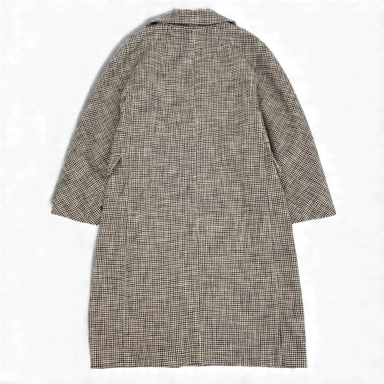 52L9 ’S MaxMara エスマックスマーラ ロングジャケット ロングコート ブレザーコート ハウンドトゥース アウター 40サイズ ブラック アイボリー レディースk02i