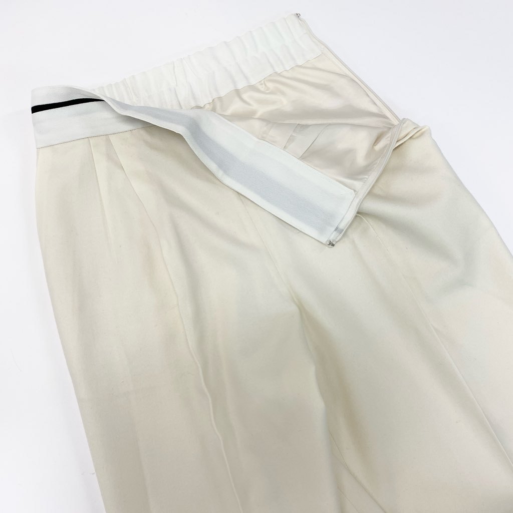 81L15 【美品】ADORE アドーア ウールサキソニーパンツ ワイドパンツ ボトム 日本製 531-3230010 38サイズ アイボリー レディースu02t