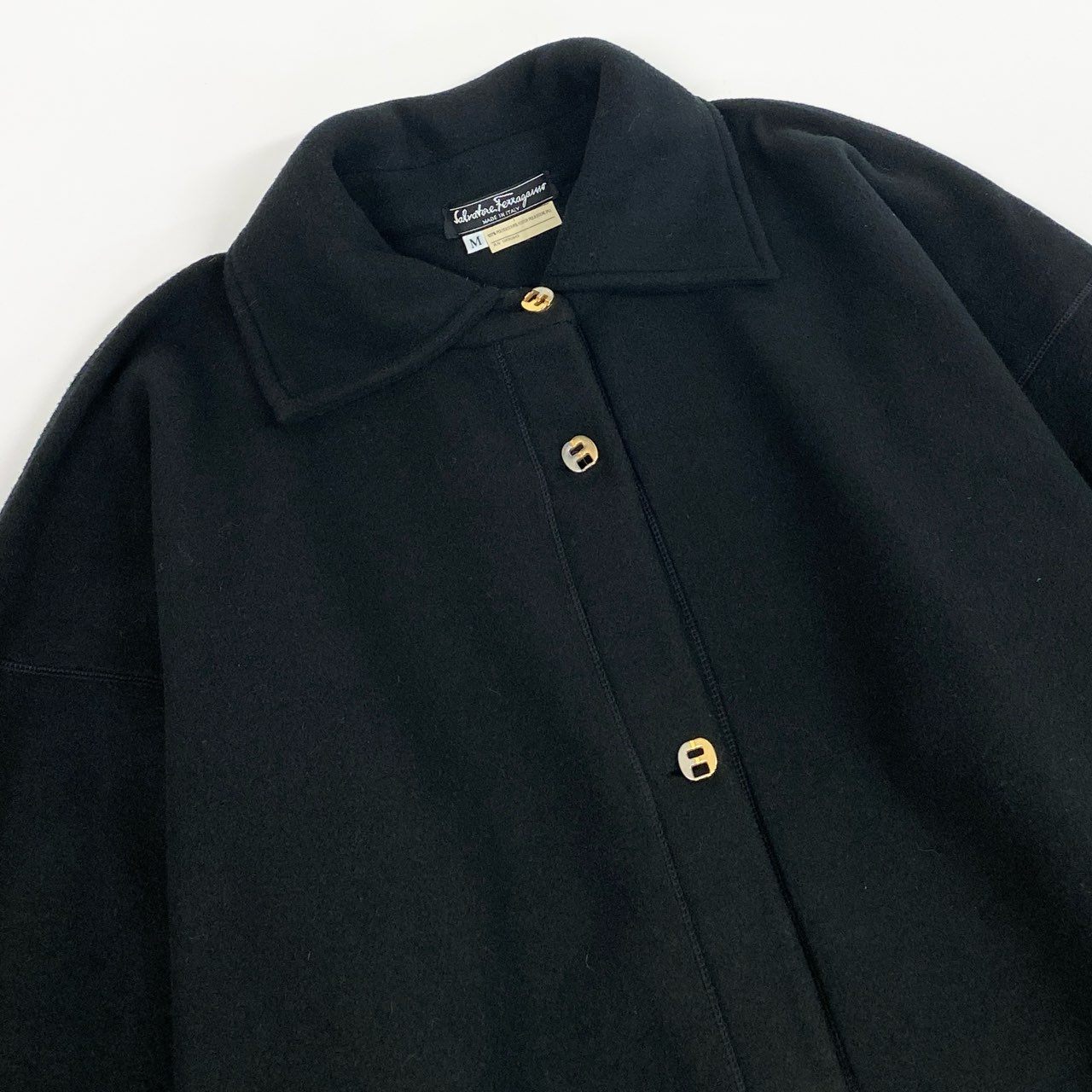 4a4 Vintage Ferragamo ヴィンテージ フェラガモ Fleece フリース素材 Overcoat オーバーコート アウター Size M レディース 女性用k02i