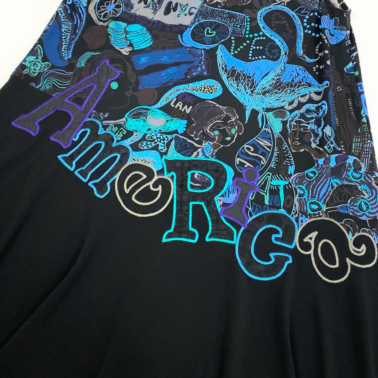 2k19《美品》 TOKUKO 1er VOL トクコプルミエヴォル ノースリーブワンピース ロングワンピース アシンメトリー 総柄プリント 9 ブラック レディースu02t