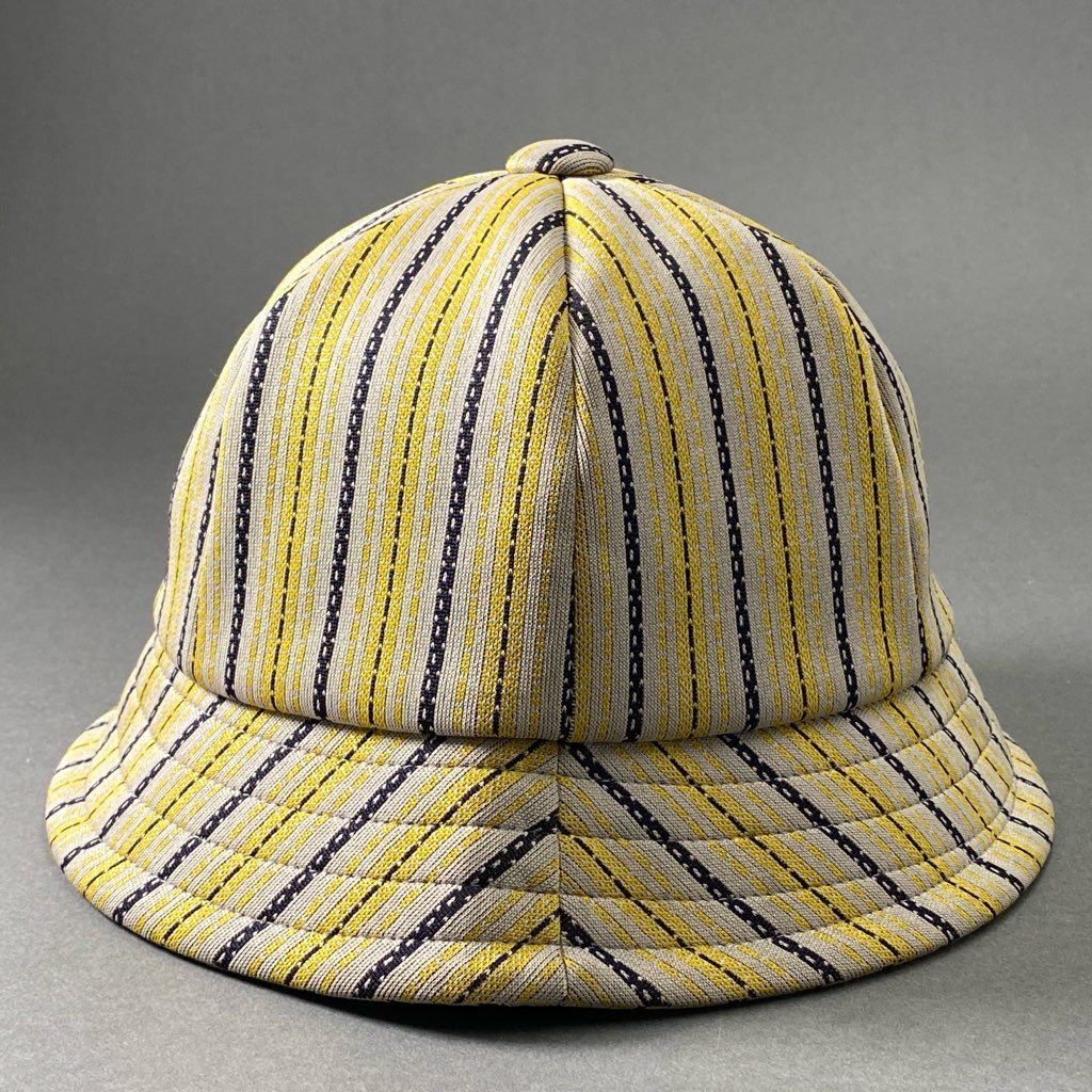 3f23 Needles ニードルス Bermuda Hat バルミューダハット バケットハット 帽子 ストライプ MR070 Lサイズ イエロー グレー ポリエステル