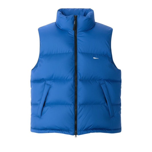 50b27 《美品》 DESCENDANT ディセンダント マミー パディング 中綿ベスト アウター シンサレート 2 ブルー ポリエステル メンズu02t