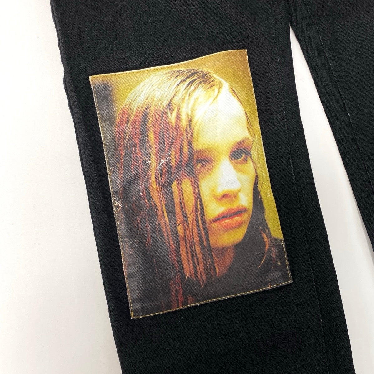 83e13 RAF SIMONS ラフシモンズ クリスチーネ・F ストレートパンツ コットンパンツ イタリア製 32サイズ ブラック メンズ 男性用k02i