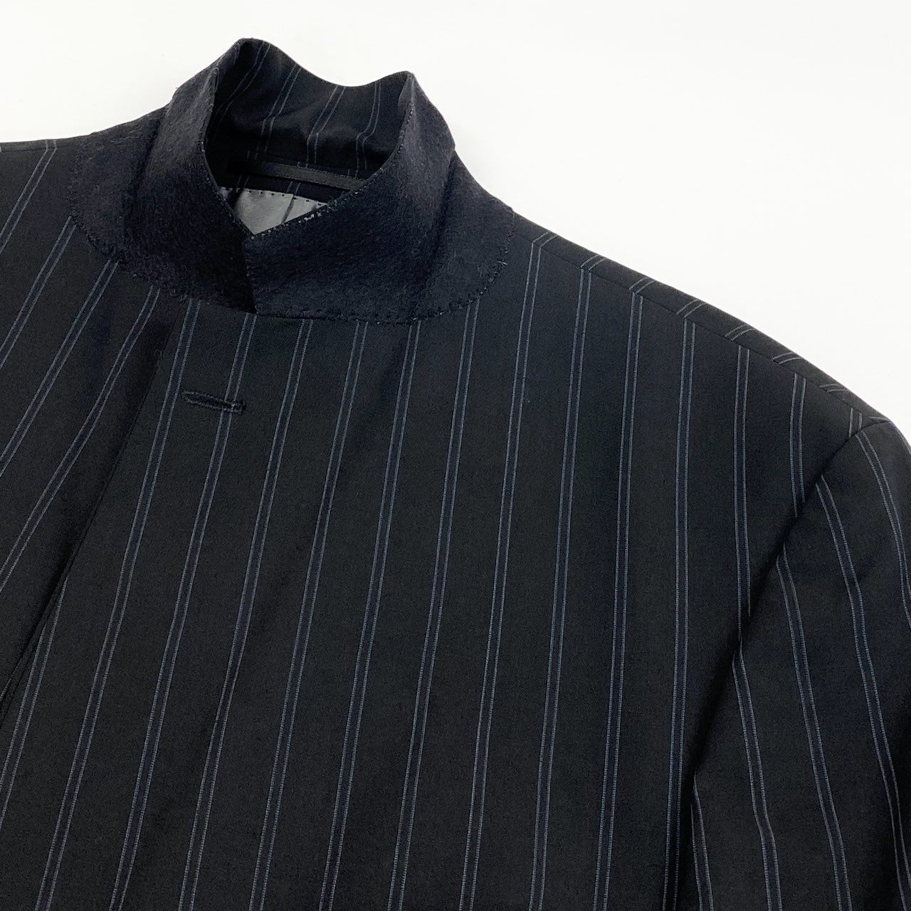 37L23 HUGO BOSS ヒューゴボス スーツセットアップ テーラードジャケット スラックス 二釦 ストライプ 54サイズ ブラック メンズ 男性用o07t