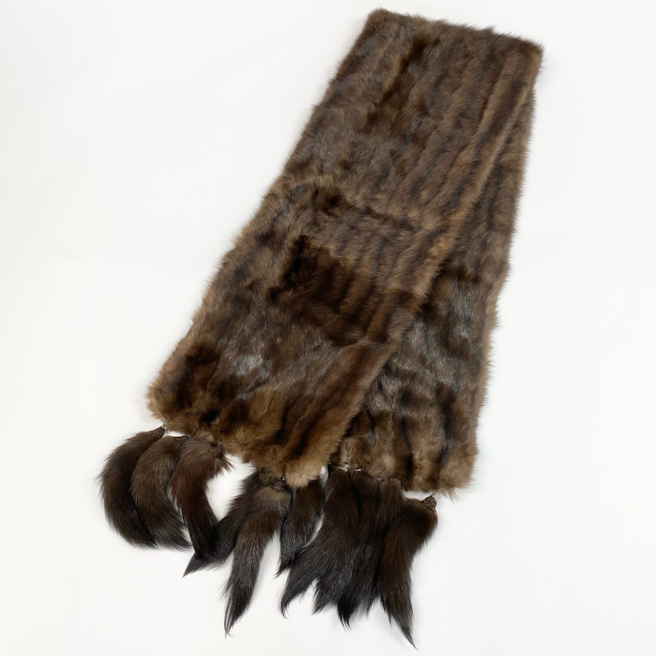 14a15 ロシアンセーブル 大判 ティペット ブラウン 最高級毛皮 マフラー Russian Sable Fur リアルファーt18r