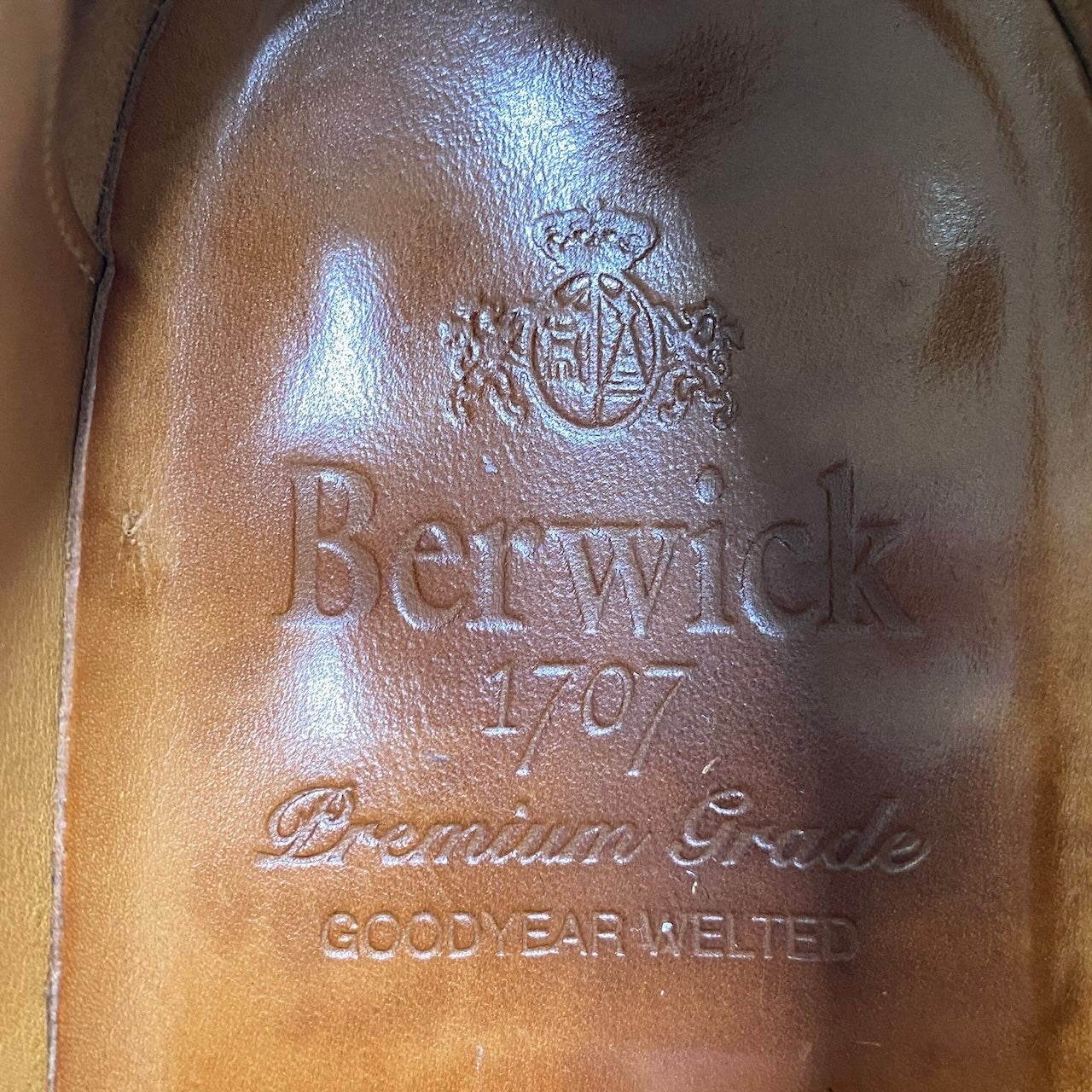 3g7 Berwick バーウィック CORDOVAN RIC コードバン シューズ 3682RDJR 26cm UK7 ブラウン レザー シューツリー付 革靴t18r