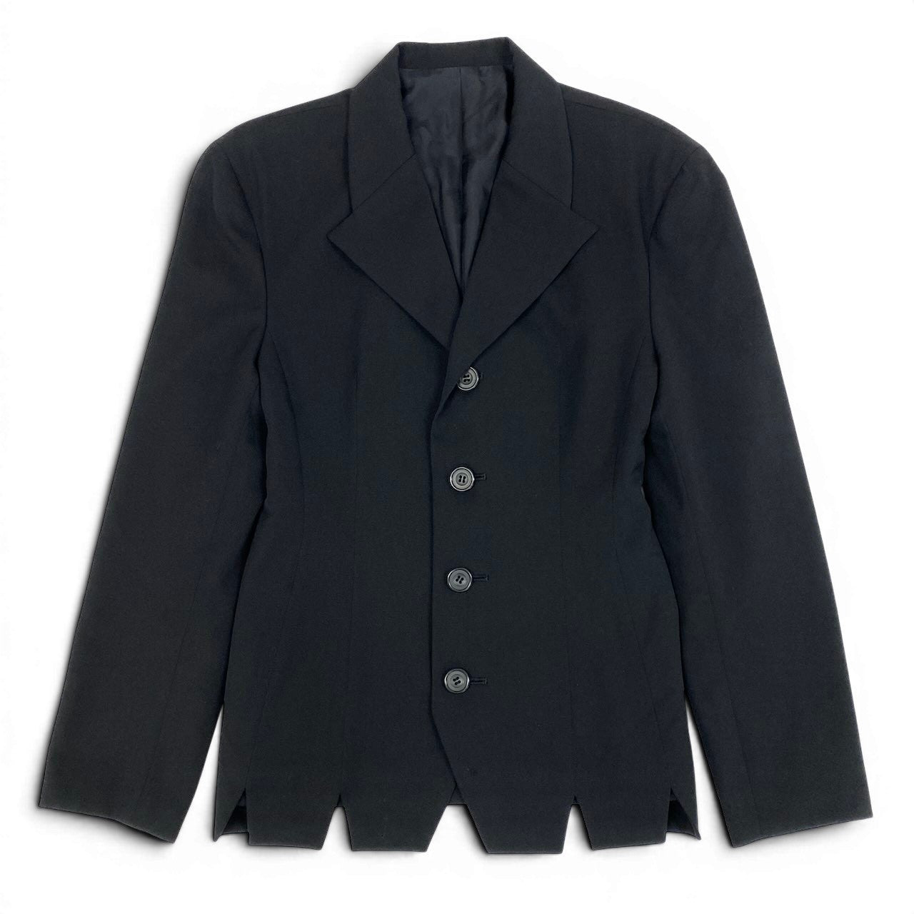 Ae7 Y`s ワイズ ヨウジヤマモト テーラージャケット ウールジャケット デザインカット ブラック レディース 女性服u02t