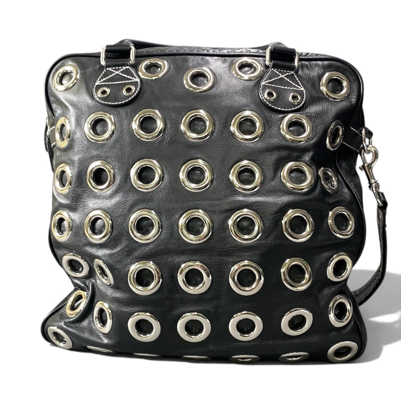 h21 Gucci グッチ 2008SS アーカイブ グロメット 2Way ショルダーバッグ Archive 2Way Grommet Shoulder Bag Black Leathert18r