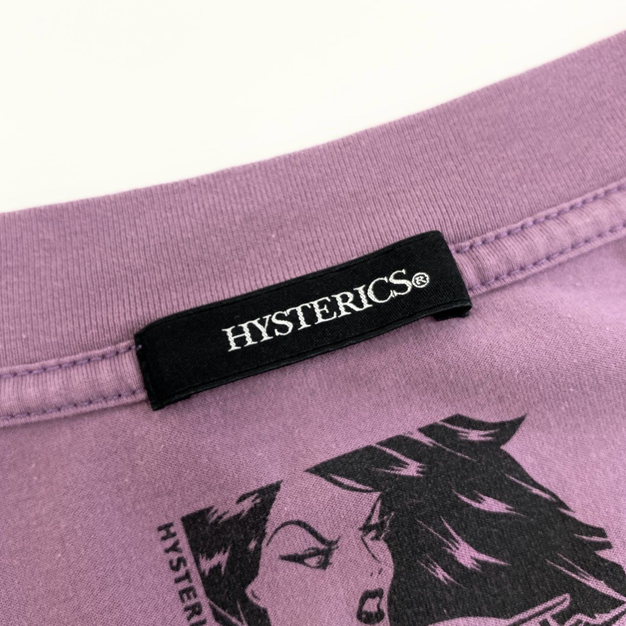 11i16 Hysterics ヒステリックス NIAGARA CONSPIRACY 半袖ワンピース ロゴプリント 日本製 チュニック丈 05191CO02 FREE パープル コットン レディースk02i