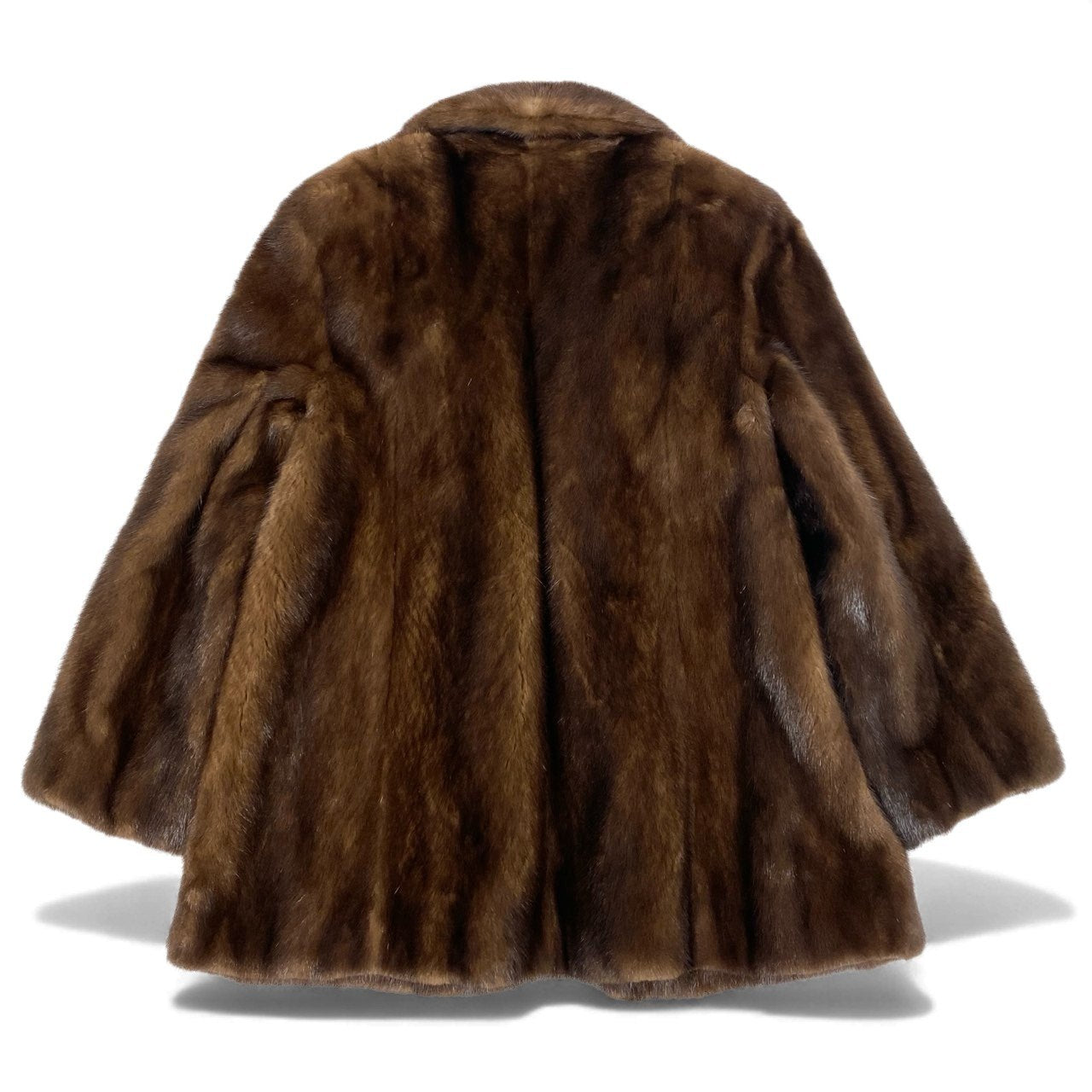 37L10 palody MITSUKOSHI 三越 デミバフミンク ロングコート サイズ9号 ブラウン 本毛皮  MINK FUR ポケット有t18r