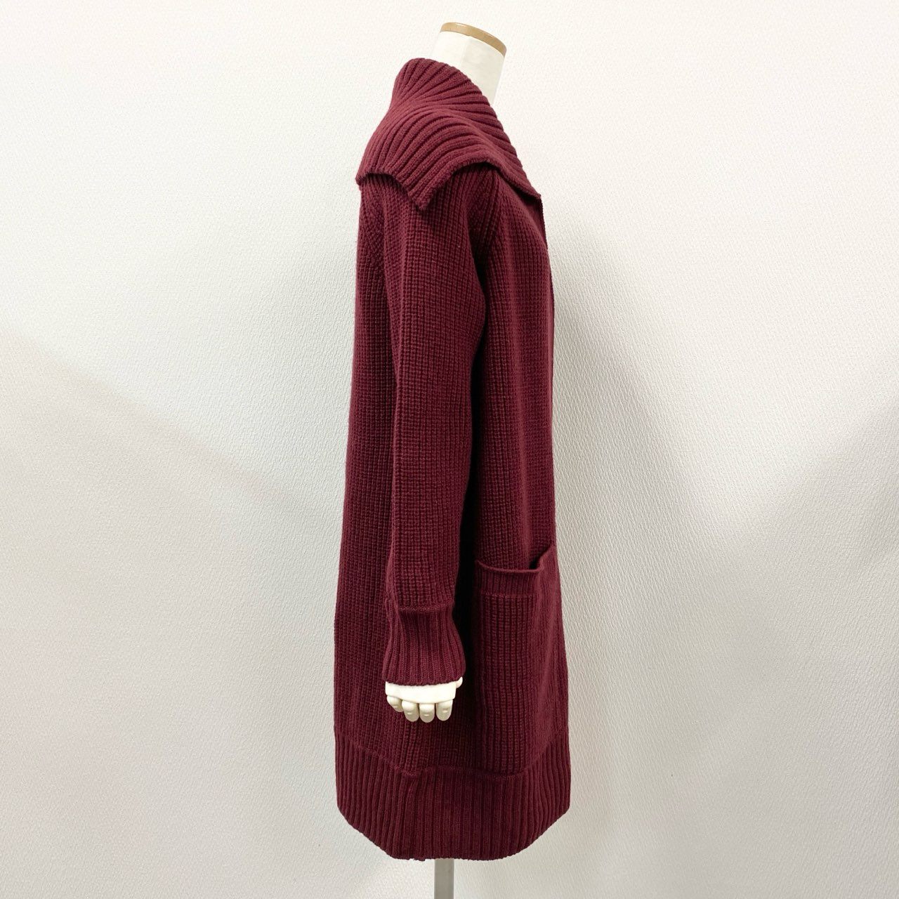 35l27 FOXEY NEW YORK フォクシー ニューヨーク 40010 Knit coat ニットコート ロングカーディガン  レッド ウールカシミヤ レディース 日本製