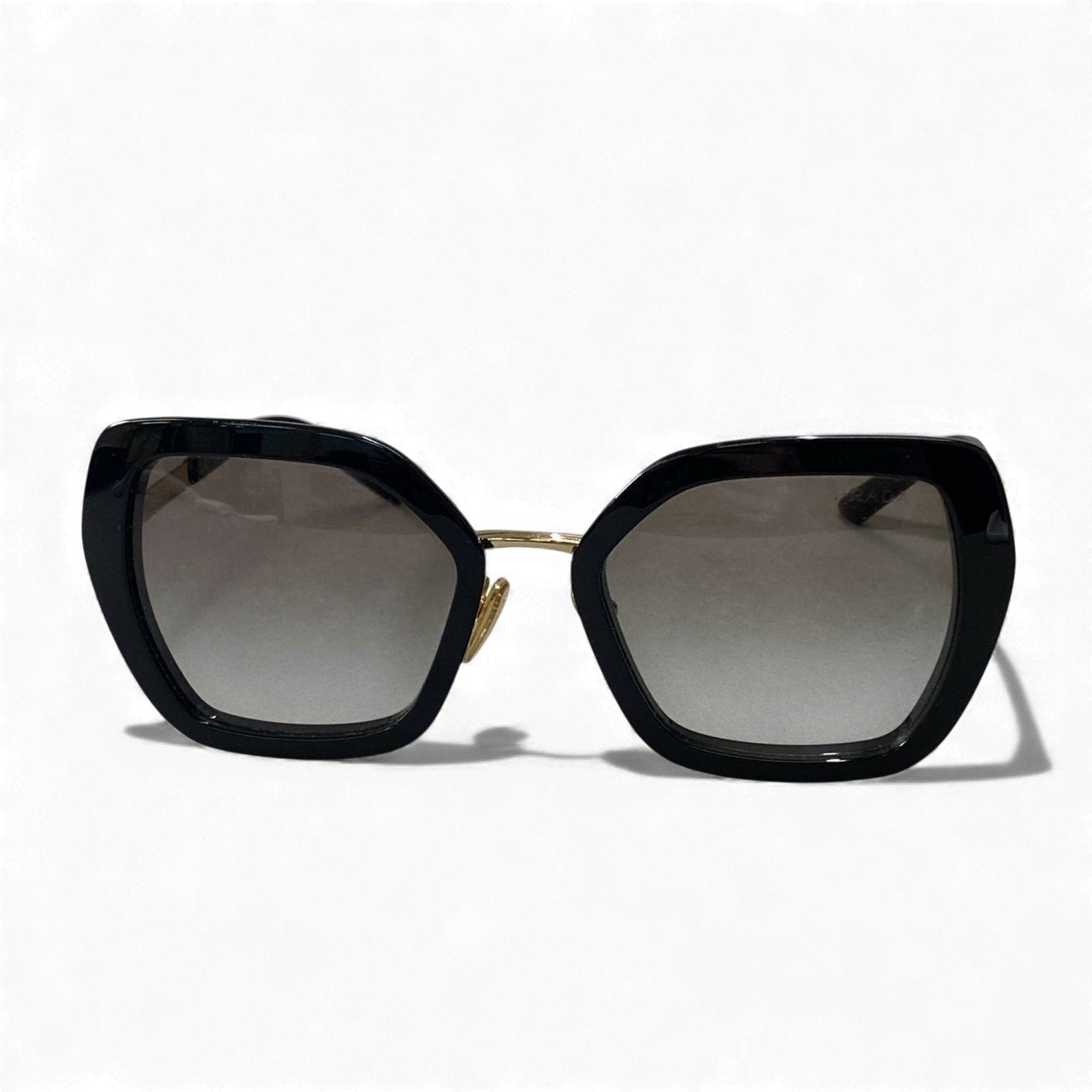 k16 PRADA プラダ サングラス SPR53Y 53□21 ブラック ゴールド オクタゴン 六角形 アイウェア メガネ 眼鏡t18r