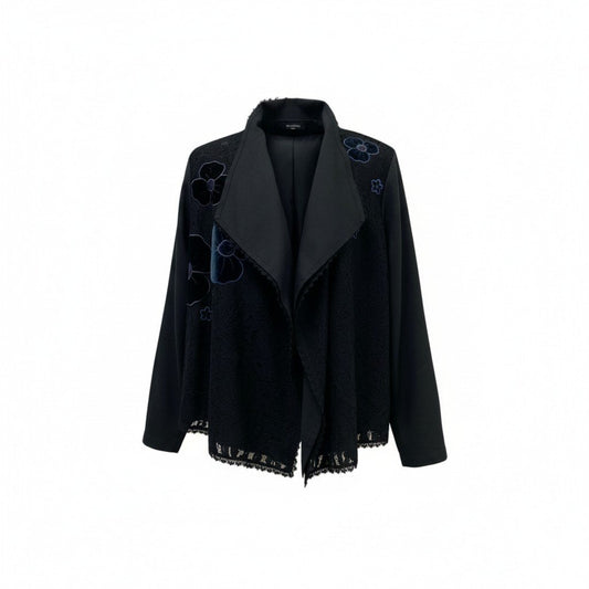 52k23 TOKUKO 1er VOL トクコプルミエヴォル レースジャケット フラワーモチーフ 花柄 アップリケ スパンコール装飾 レディース 女性用 9 ブラックu02t