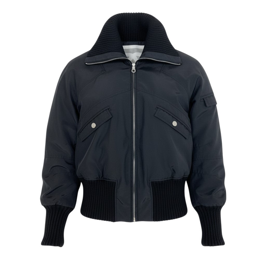 Cb19 CHANEL SPORT シャネル スポーツ 2002年 02A 94305 ココマークロゴ ショートジャケット ブルゾン サイズ40 ブラック レディース ヴィンテージta1