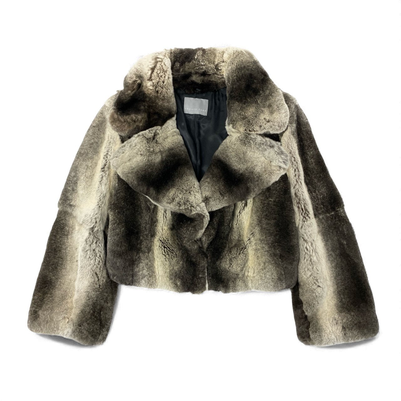 10k11 Theory luxe セオリーリュクス レッキスラビット リアルファージャケット ファーコート アウター サイズ38 グレー系 レディース 女性用k02i