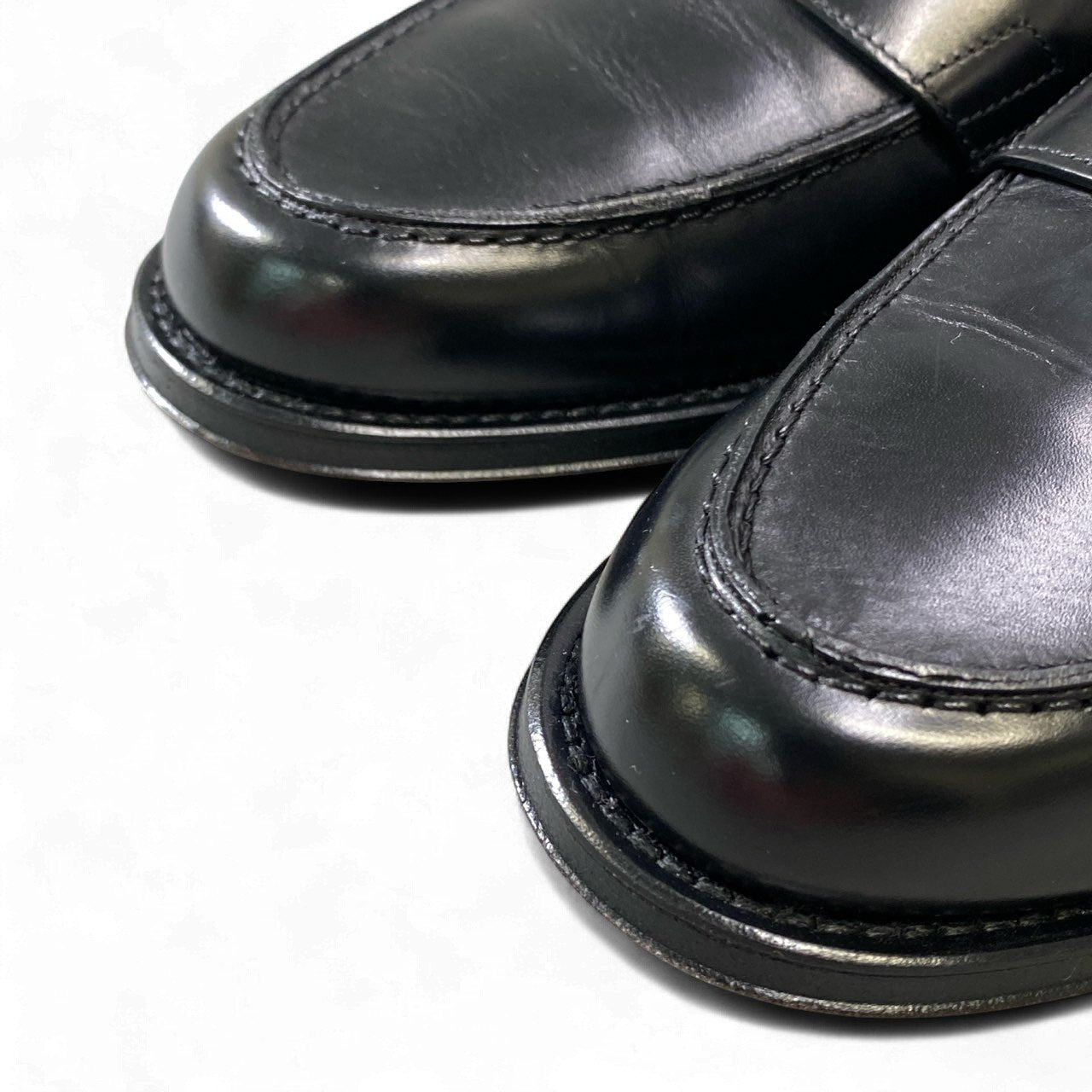 1k18 《美品》 Santoni サントーニ イタリア製 コインローファー レザーシューズ 革靴 58984 N01  38 ブラック leathero07t