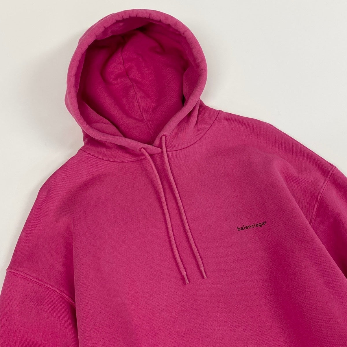 60f2 BALENCIAGA バレンシアガ プルオーバーフーディー パーカー スウェット ブランドロゴ  Mサイズ ピンク コットン100％ メンズ 男性用o07t