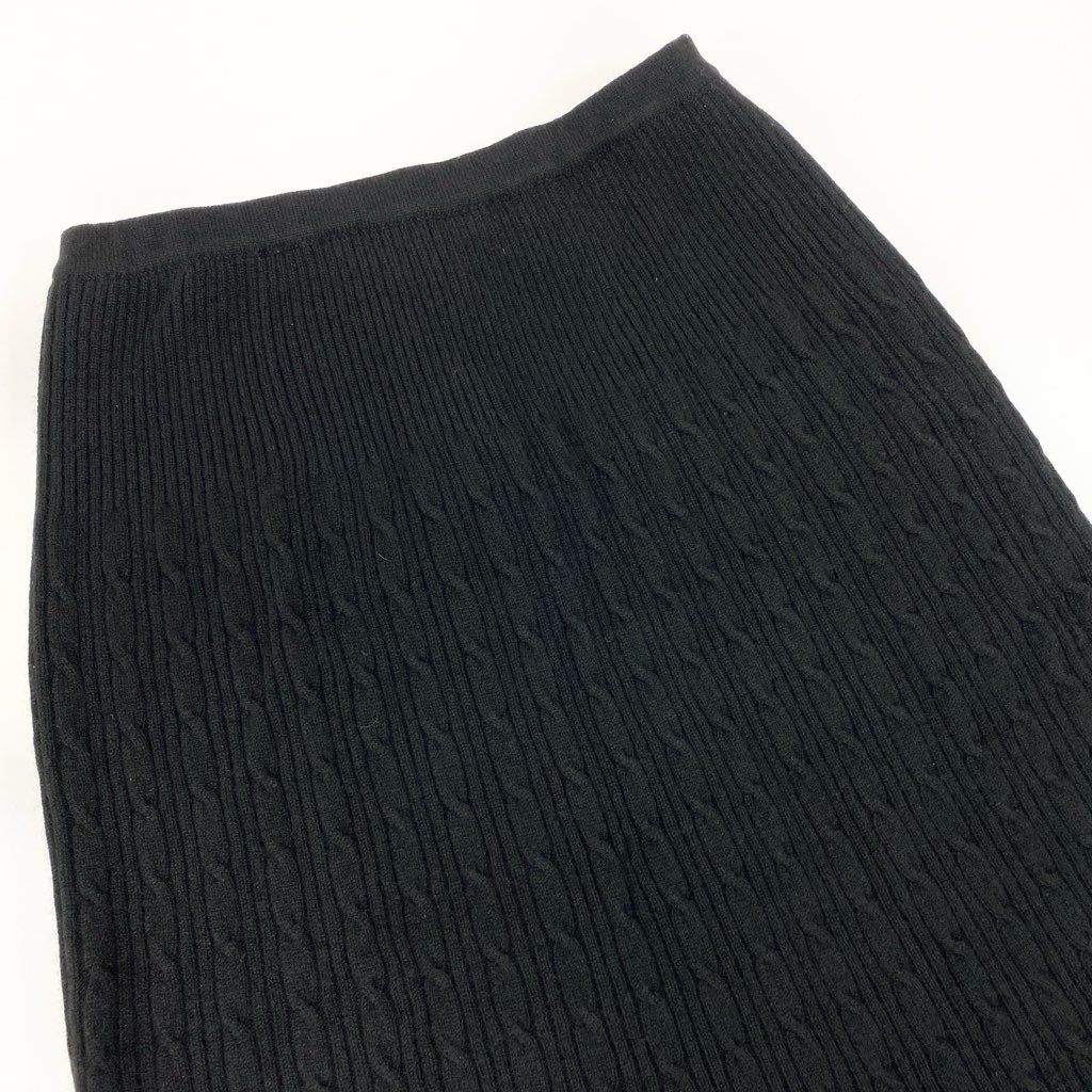 43l25《美品》 BALLANTYNE バランタイン ピュアカシミヤ 100％ ニットスカート サイズ14 ブラック PURE CASHMERE スコットランド製 タグ付きt18r