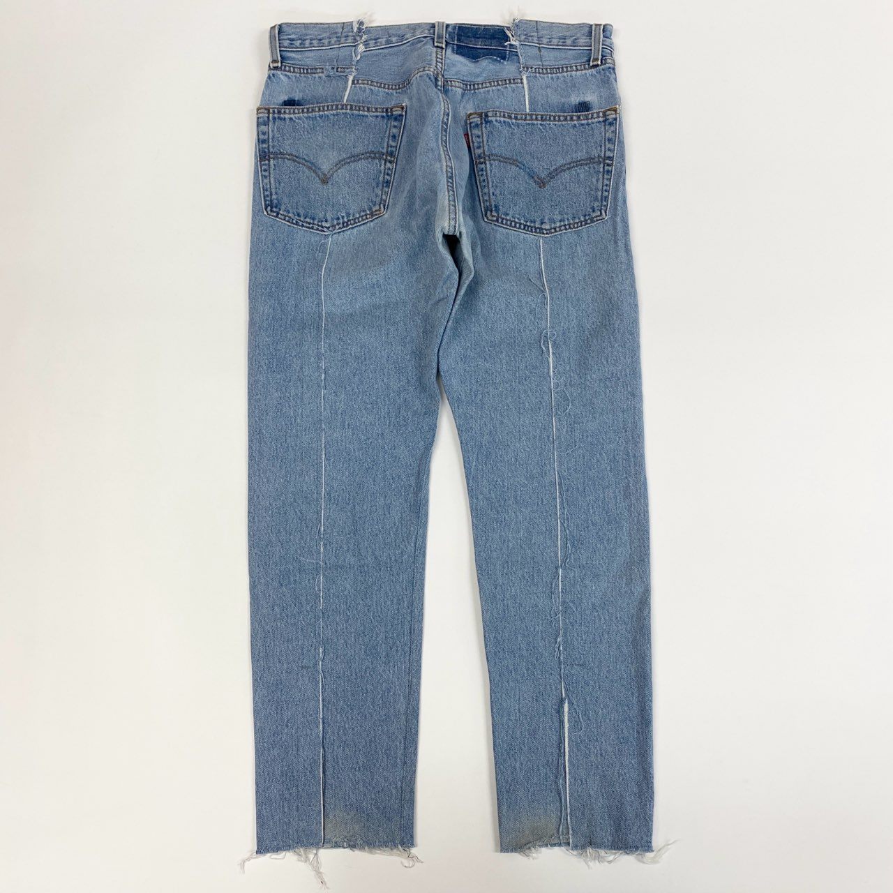 9j6 OLD PARK オールドパーク リーバイス再構築 デニムパンツ ボトムス ジーンズ カットオフ ドッキング リメイク 大きいサイズ XLサイズ インディゴ メンズo07t