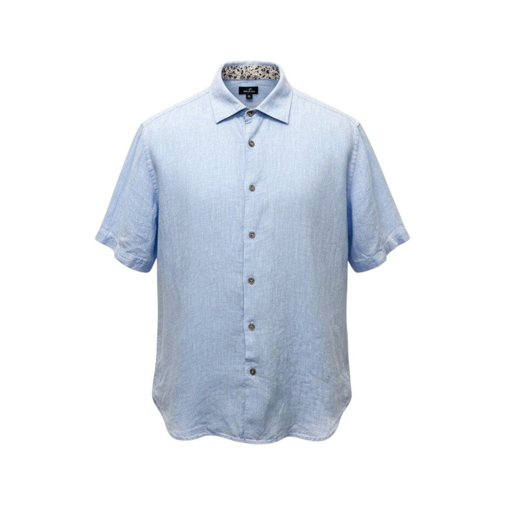 22f17 PS Paul Smith ピーエス ポールスミス カラーリネン ショートスリーブシャツ 大きいサイズ XL ライトブルー 麻100％ メンズ 紳士服o07t